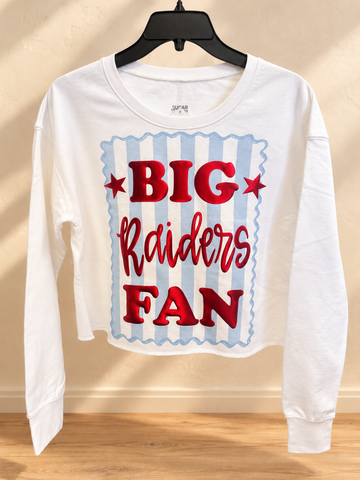 Big "Raider" Fan Cropped Sweatshirt