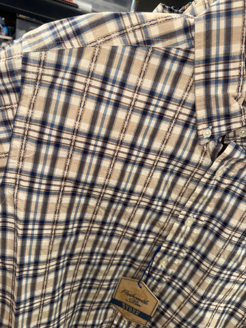 Men's Button Down Geo Plaid Printed Shirt