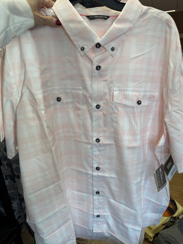 Frat Faded Plaid Button-Down Short Sleeve Shirt