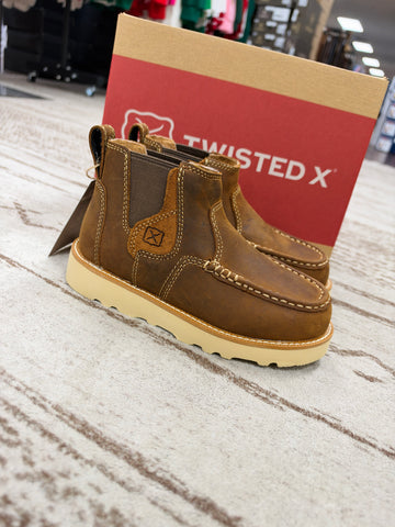 Twisted X Boys' Chelsea Wedge Boots - Moc Toe YCA0025