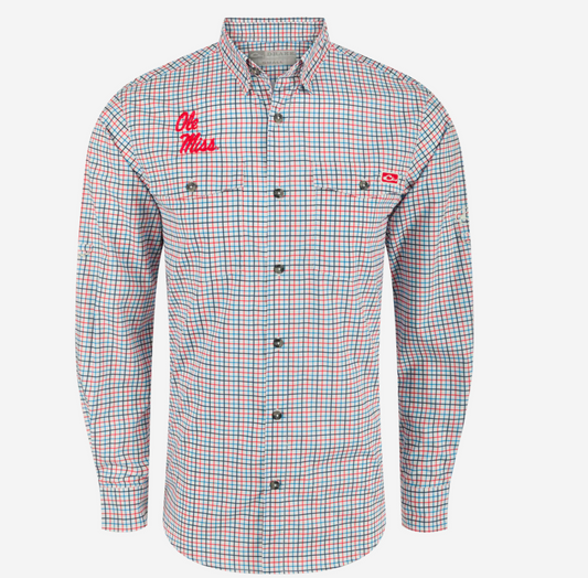 Ole Miss Frat Tattersall Long Sleeve Shirt