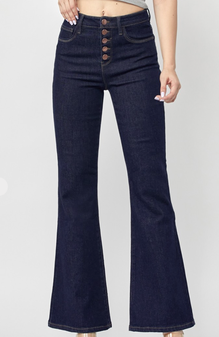 Risen HW Button Fly Flare Jean
