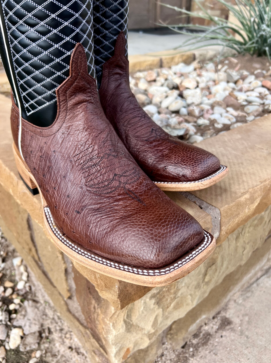 Top Hand Men's Kango Tobac Smooth Ostrich Boot HP8009