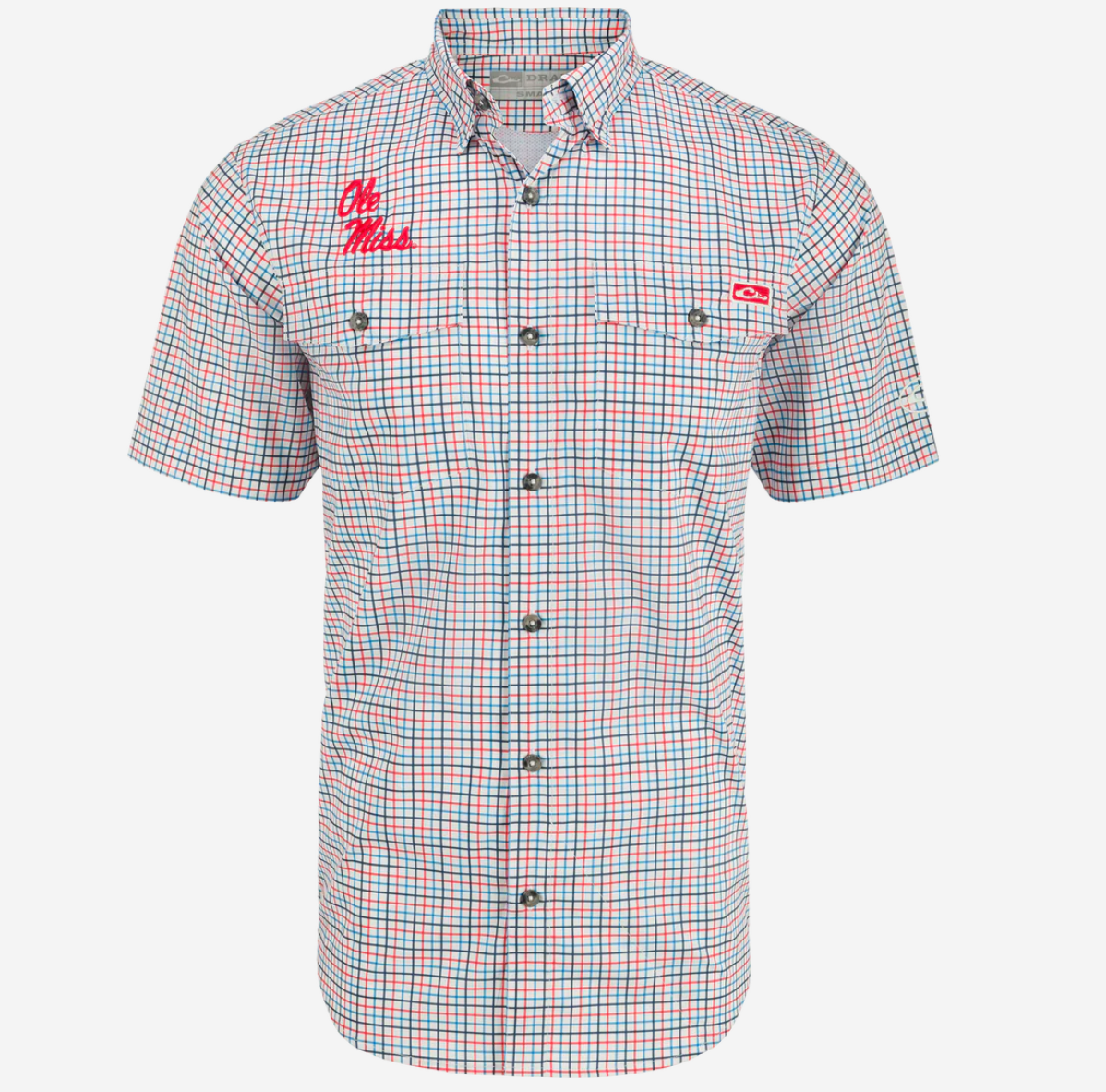 Drake Ole Miss Frat Tattersall Short Sleeve Shirt