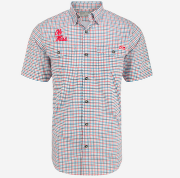 Drake Ole Miss Frat Tattersall Short Sleeve Shirt