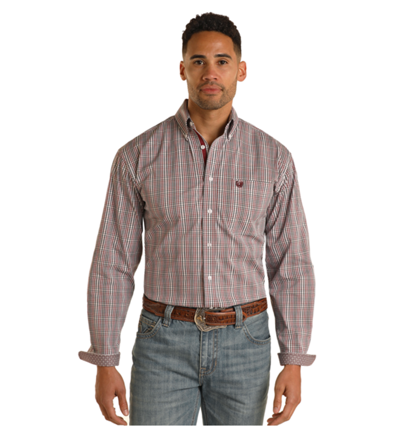 Mens L/S Plaid Button Down Shirt