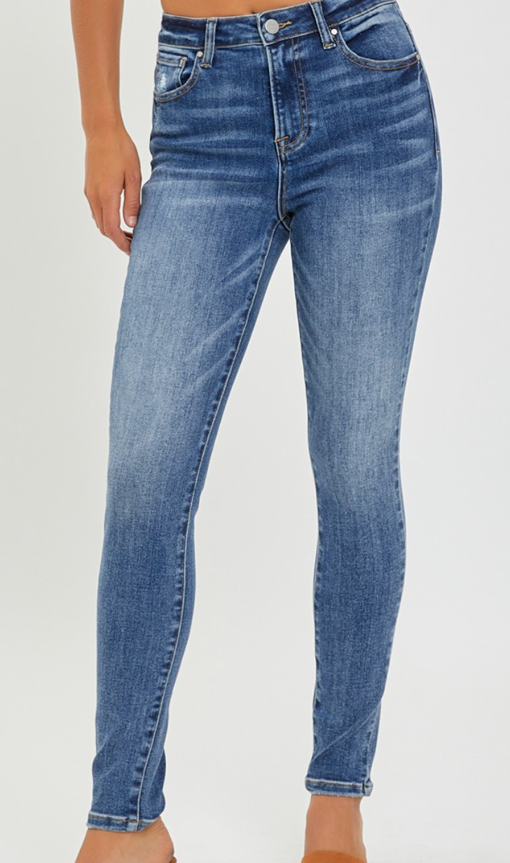 Risen Mid Rise Ankle Skinny Jeans