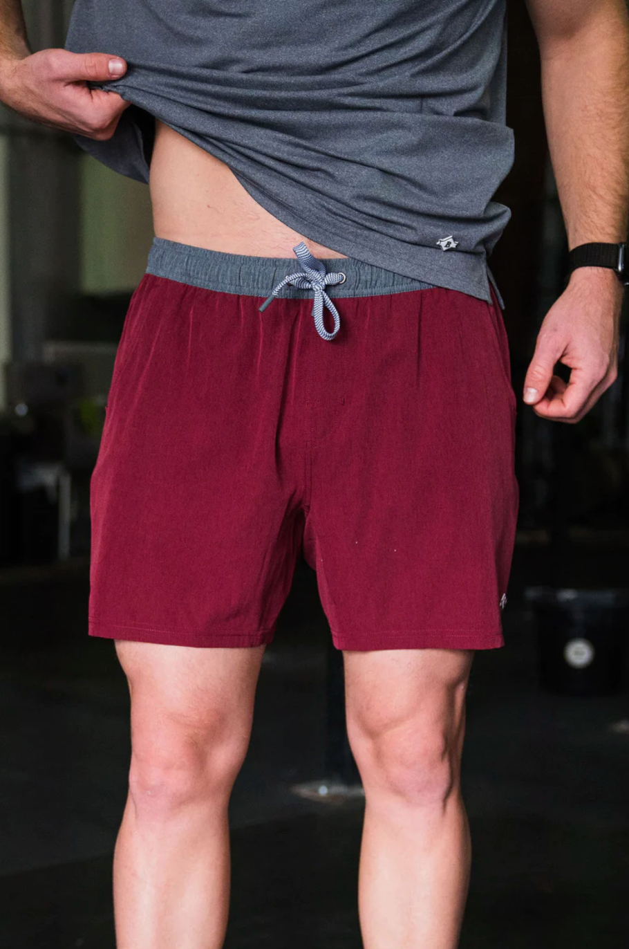 Burlebo Athletic Short - Maroon - White Camo Liner