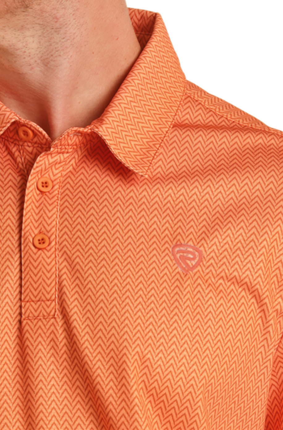 Rock & Roll Denim S/S Micro Print Polo Shirt