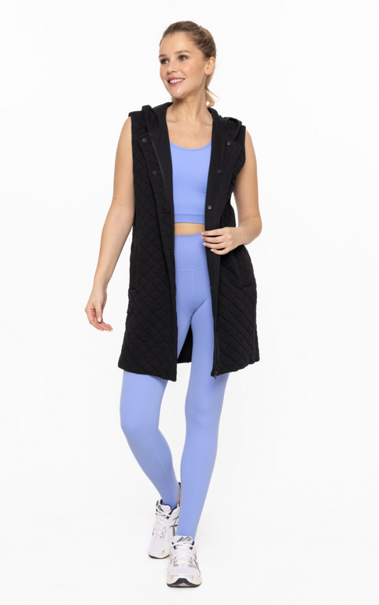 Mono B Longline Quilted Cotton Blend Vest