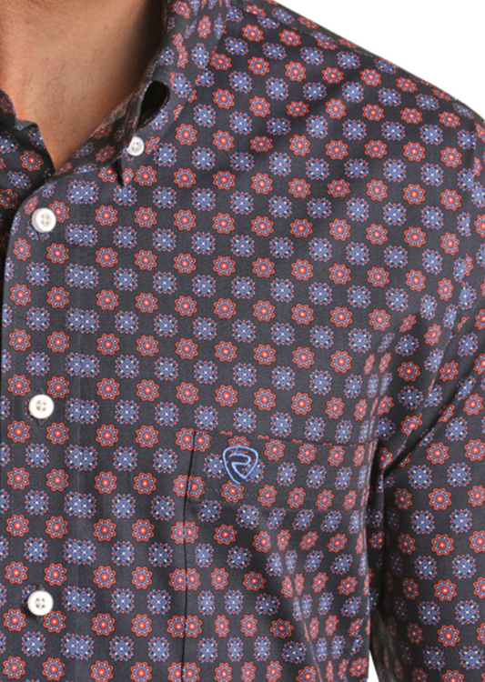 Men's Ditzy Print Button Down Shirt