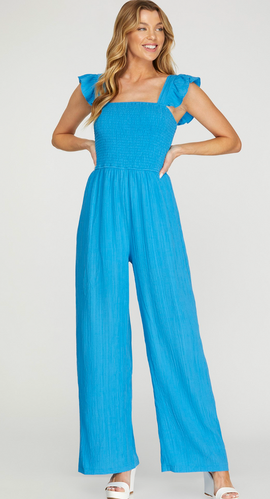 Playful Smocked Jumpsuit