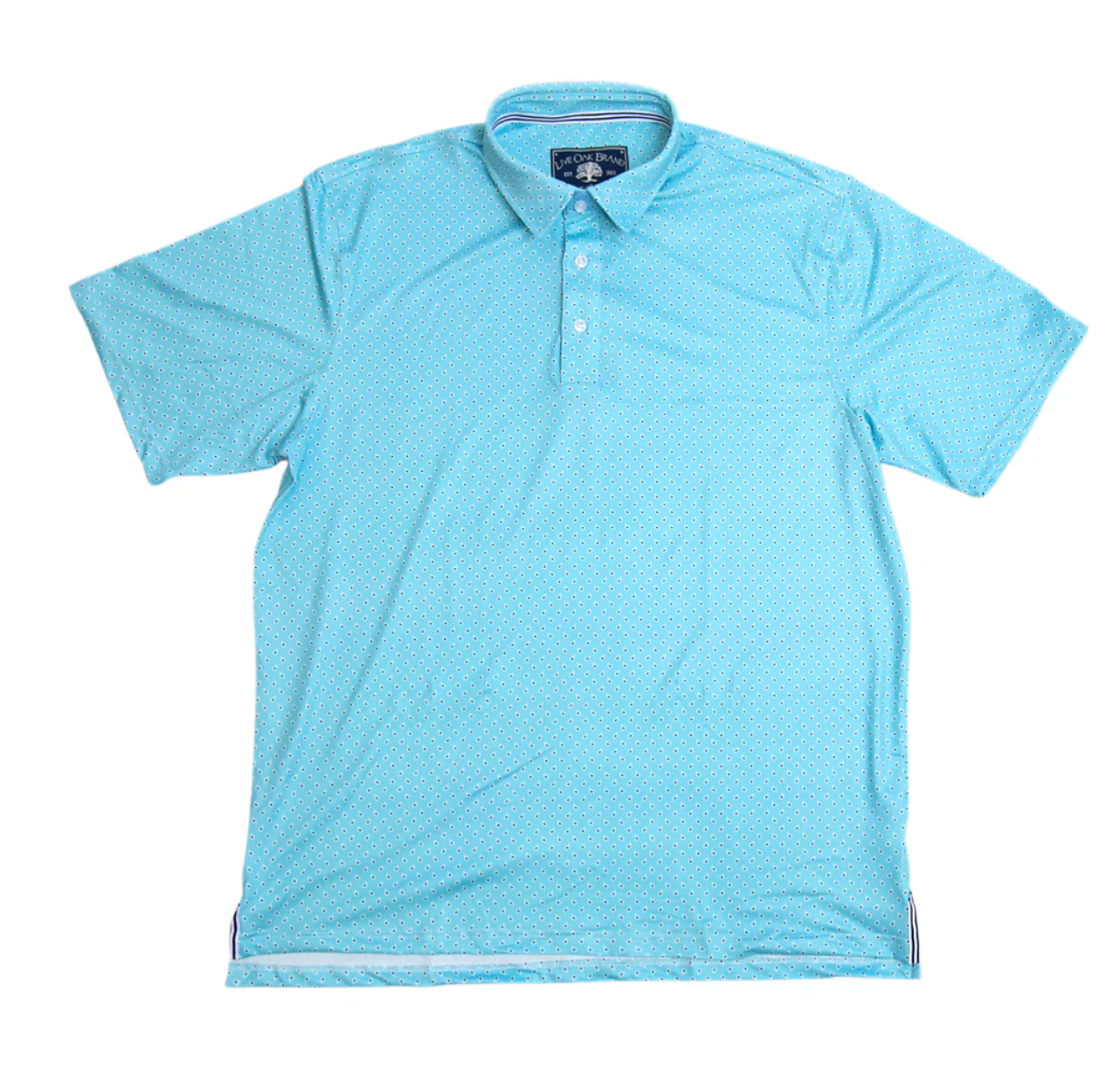 MEN'S PAISLEY PERFORMANCE POLO, AQUA