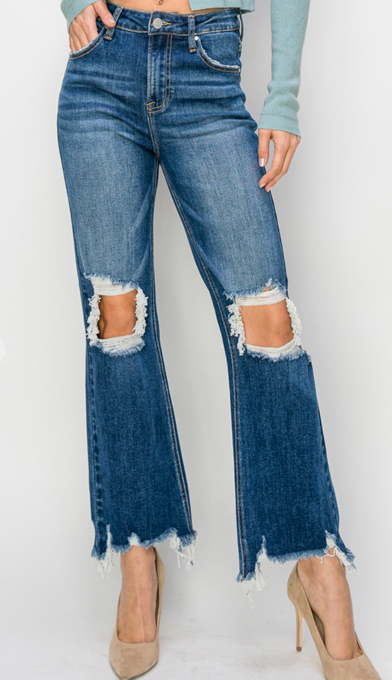 Risen High Rise Crop Jeans