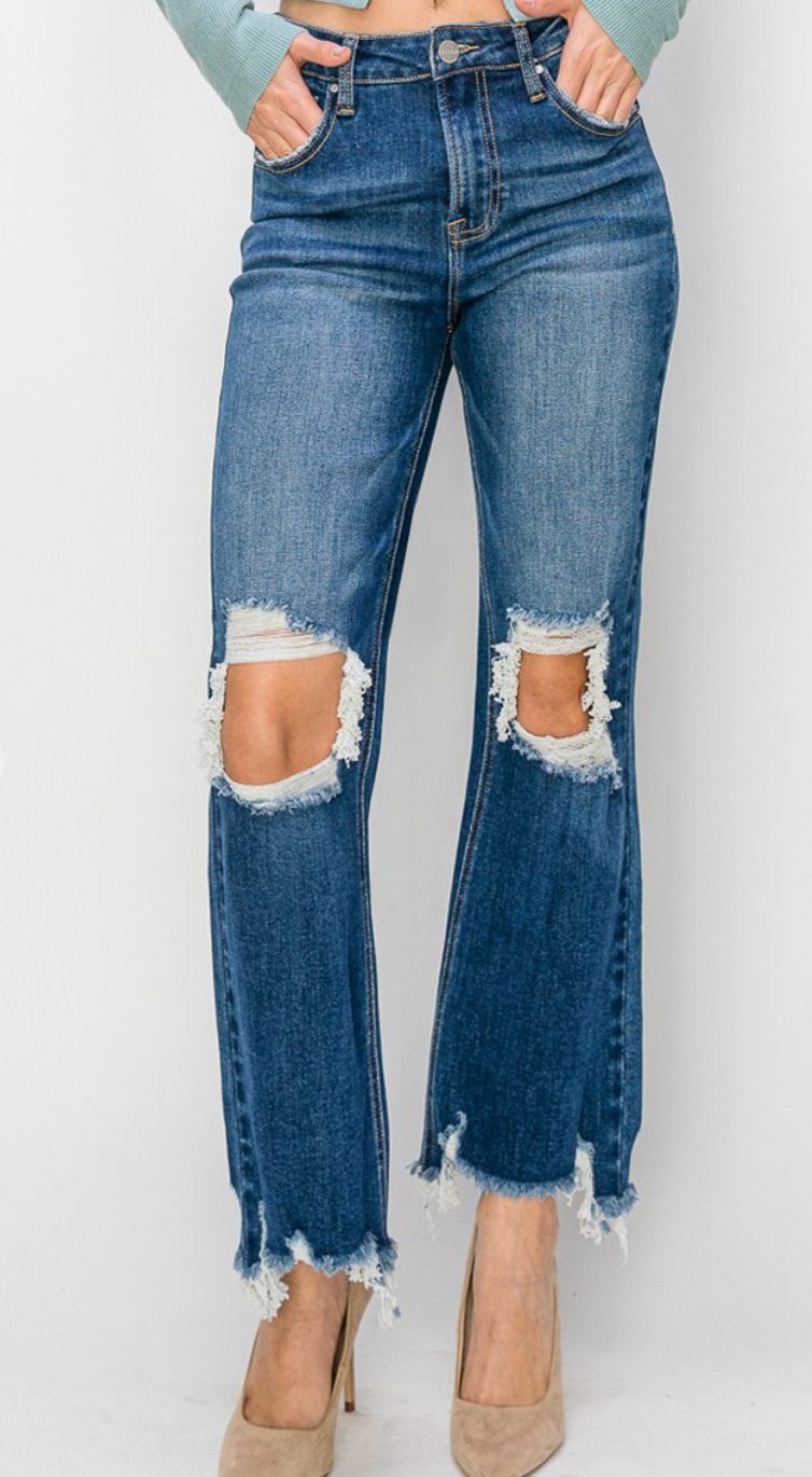 Risen High Rise Crop Jeans