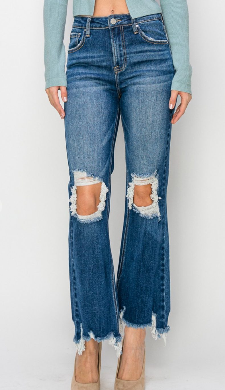 Risen High Rise Crop Jeans