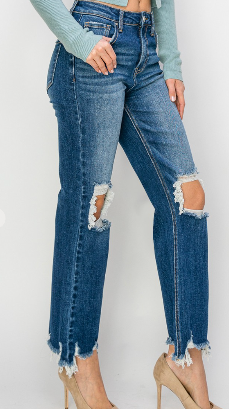 Risen High Rise Crop Jeans