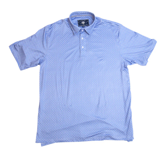 MEN'S PAISLEY PERFORMANCE POLO, LAVENDER