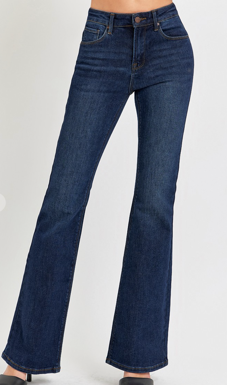 RISEN HIGH RISE-FLARE-BASIC JEANS