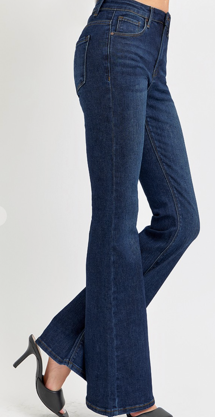 RISEN HIGH RISE-FLARE-BASIC JEANS