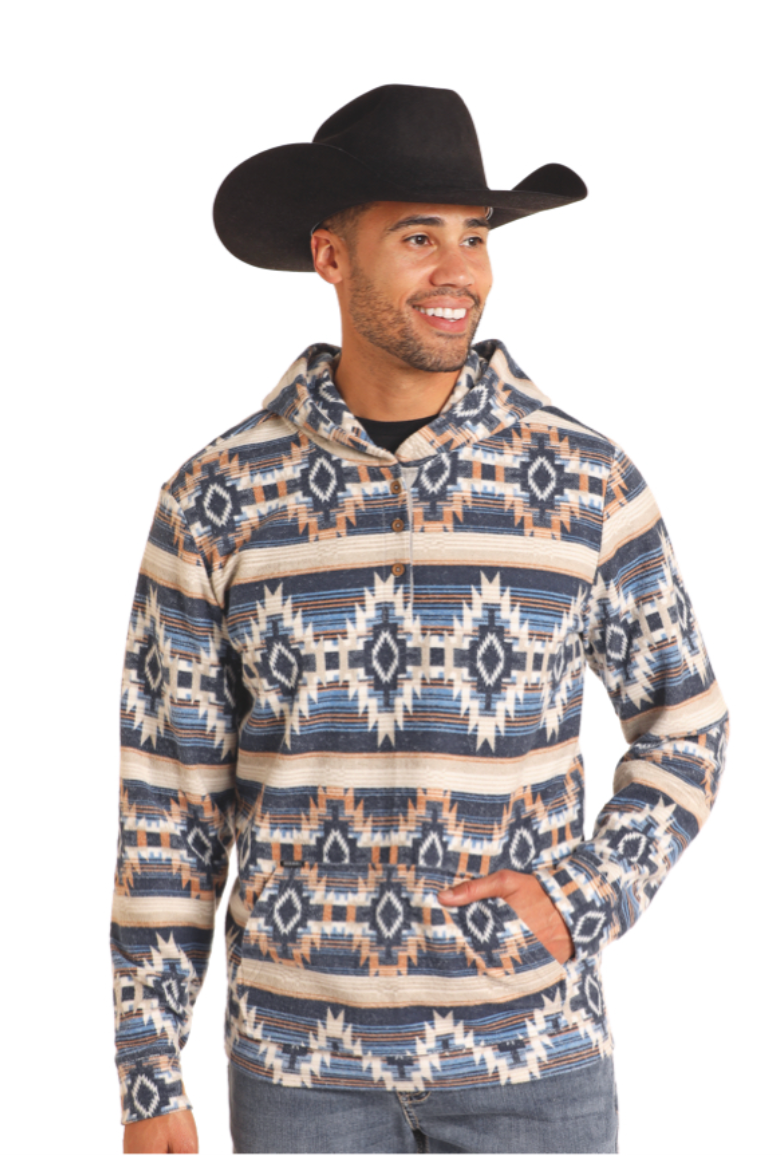 Aztec Button Hoodie