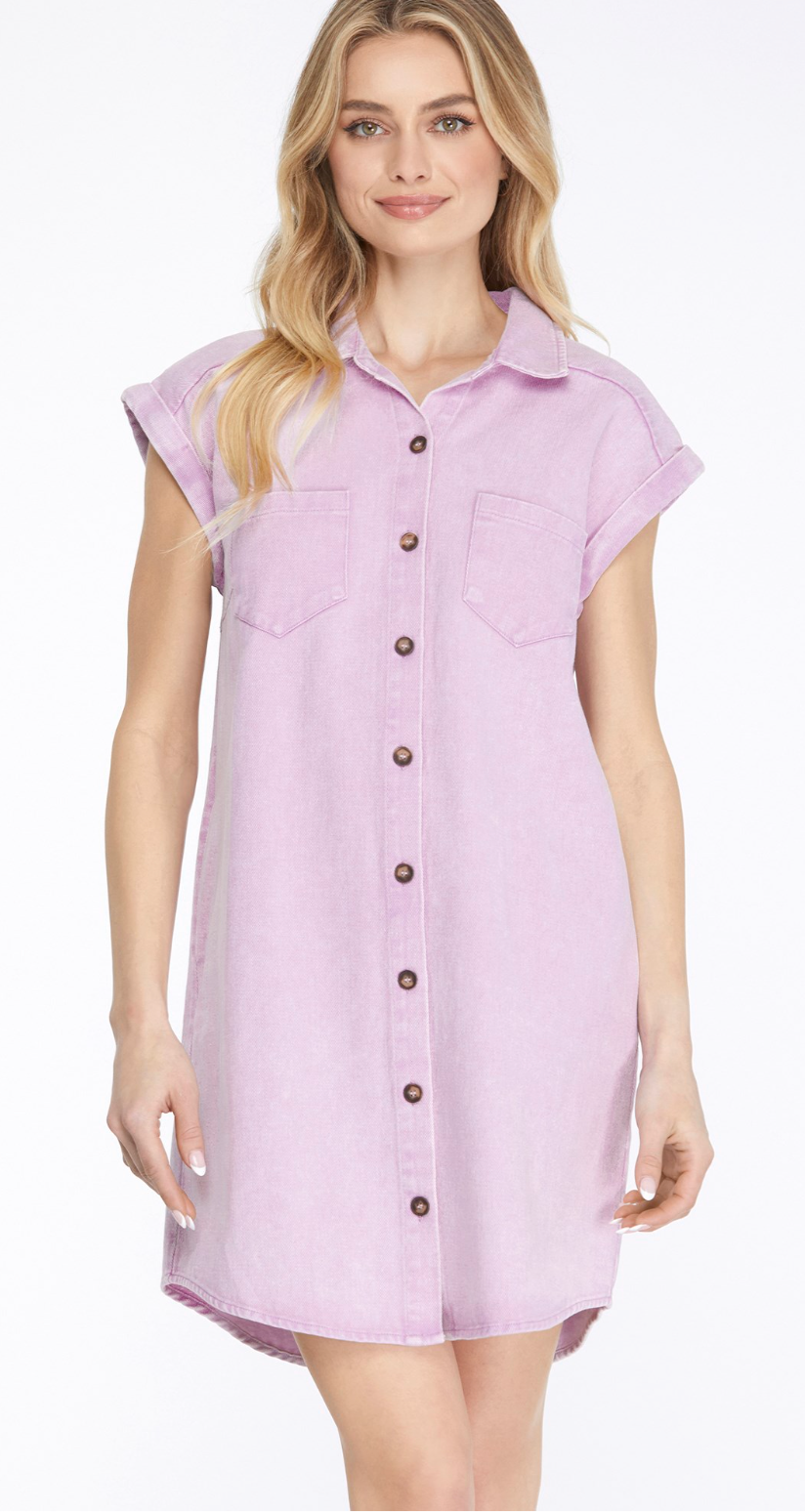 Washed Mineral Shirt Dress