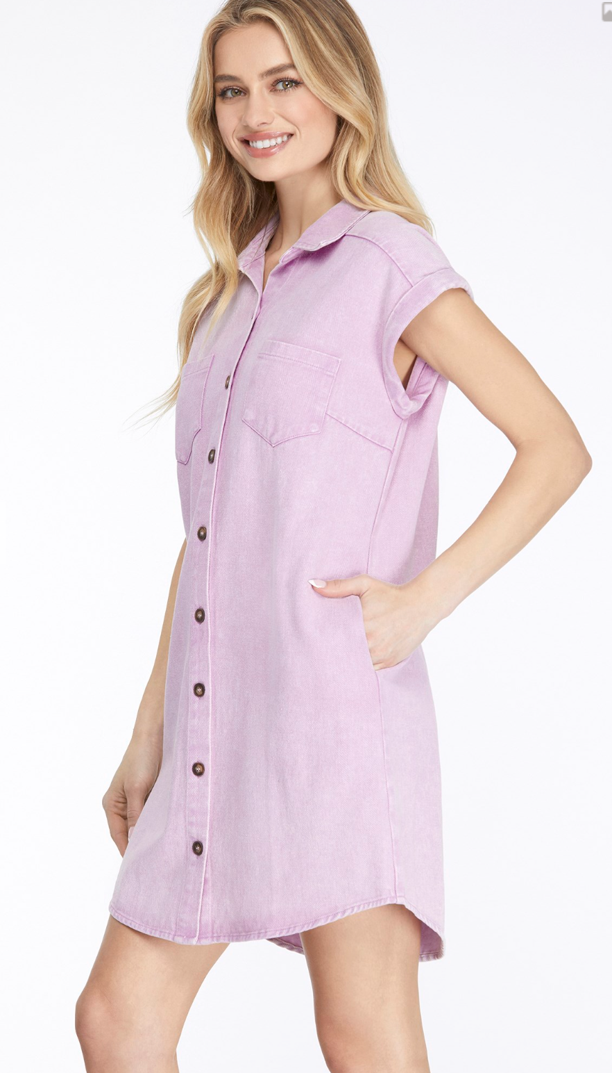 Washed Mineral Shirt Dress