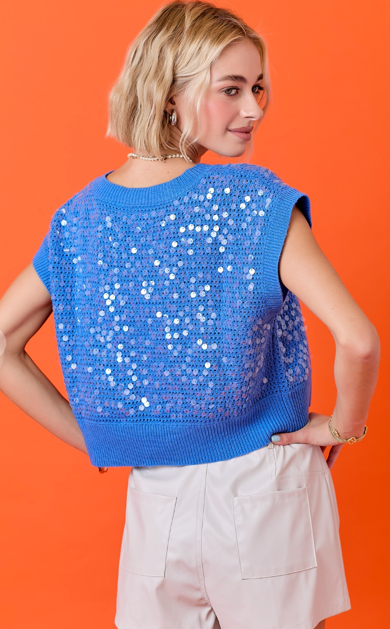 Glamorous V-Neck Sequin Top