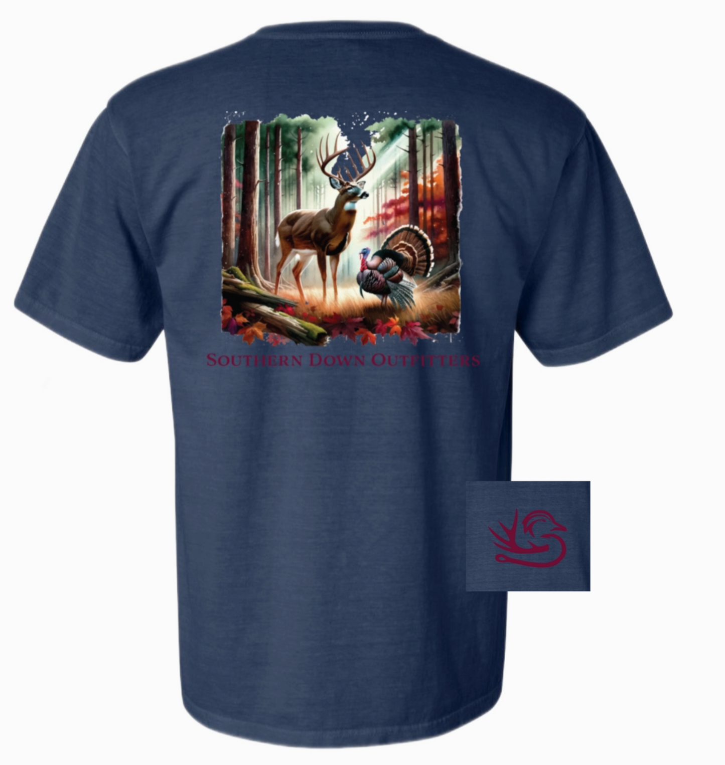 Deer & Turkey in Woods T-Shirt