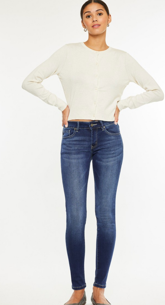 MID RISE SUPER SKINNY JEANS-KC7085DH