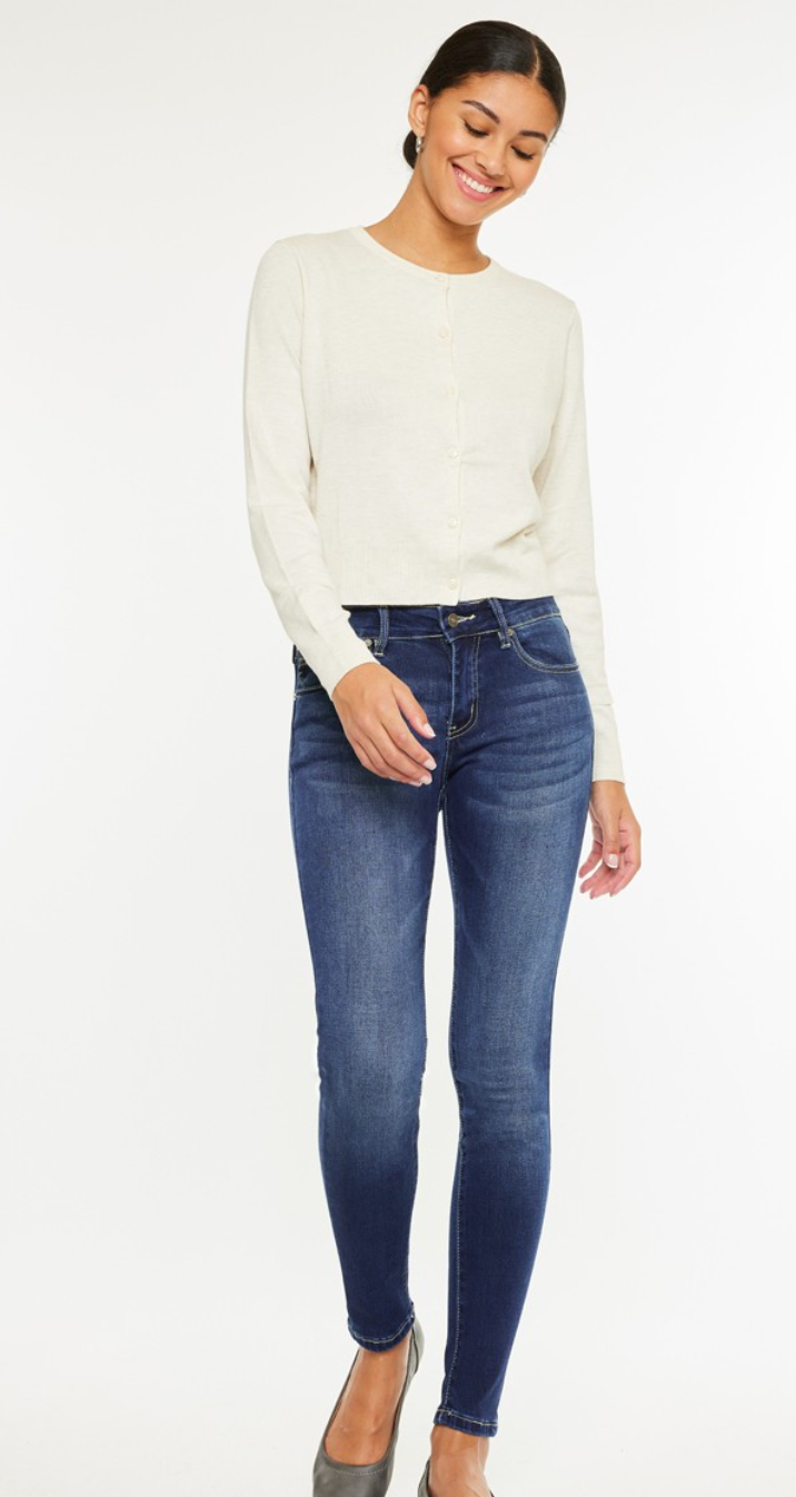 MID RISE SUPER SKINNY JEANS-KC7085DH