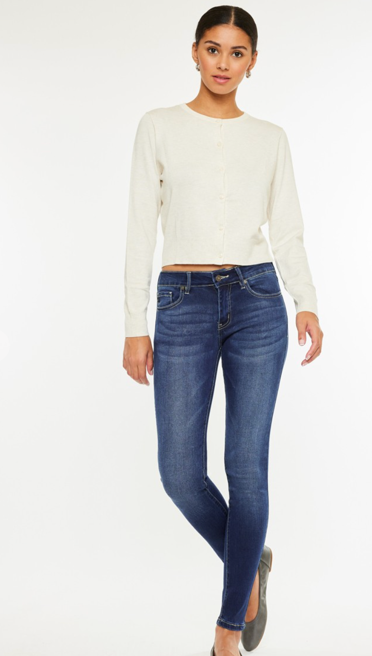 MID RISE SUPER SKINNY JEANS-KC7085DH