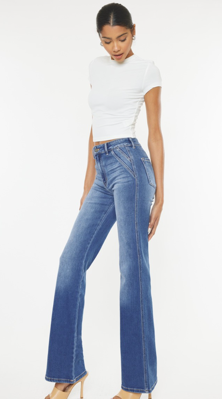 ULTRA HIGH RISE HOLLY FLARE JEANS-KC9248M-OP