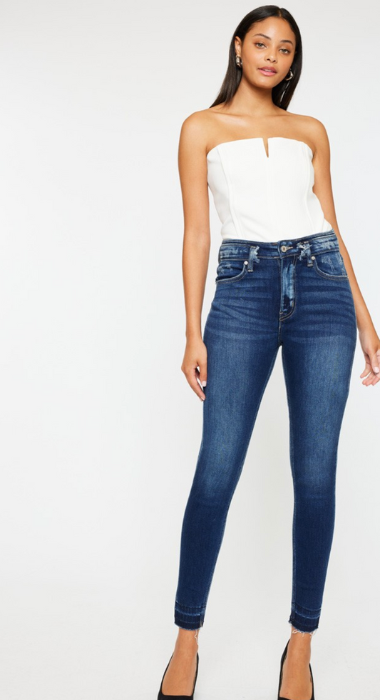 HIGH RISE ANKLE SKINNY JEANS