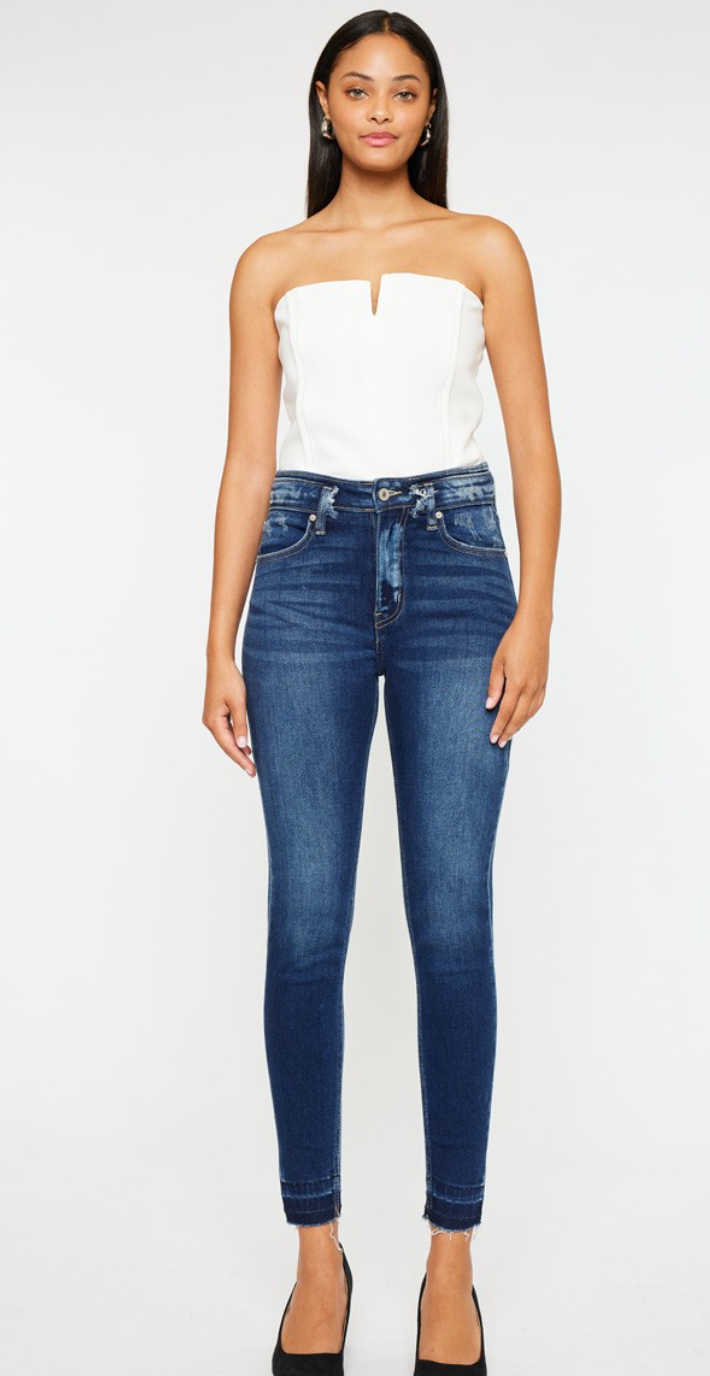 HIGH RISE ANKLE SKINNY JEANS