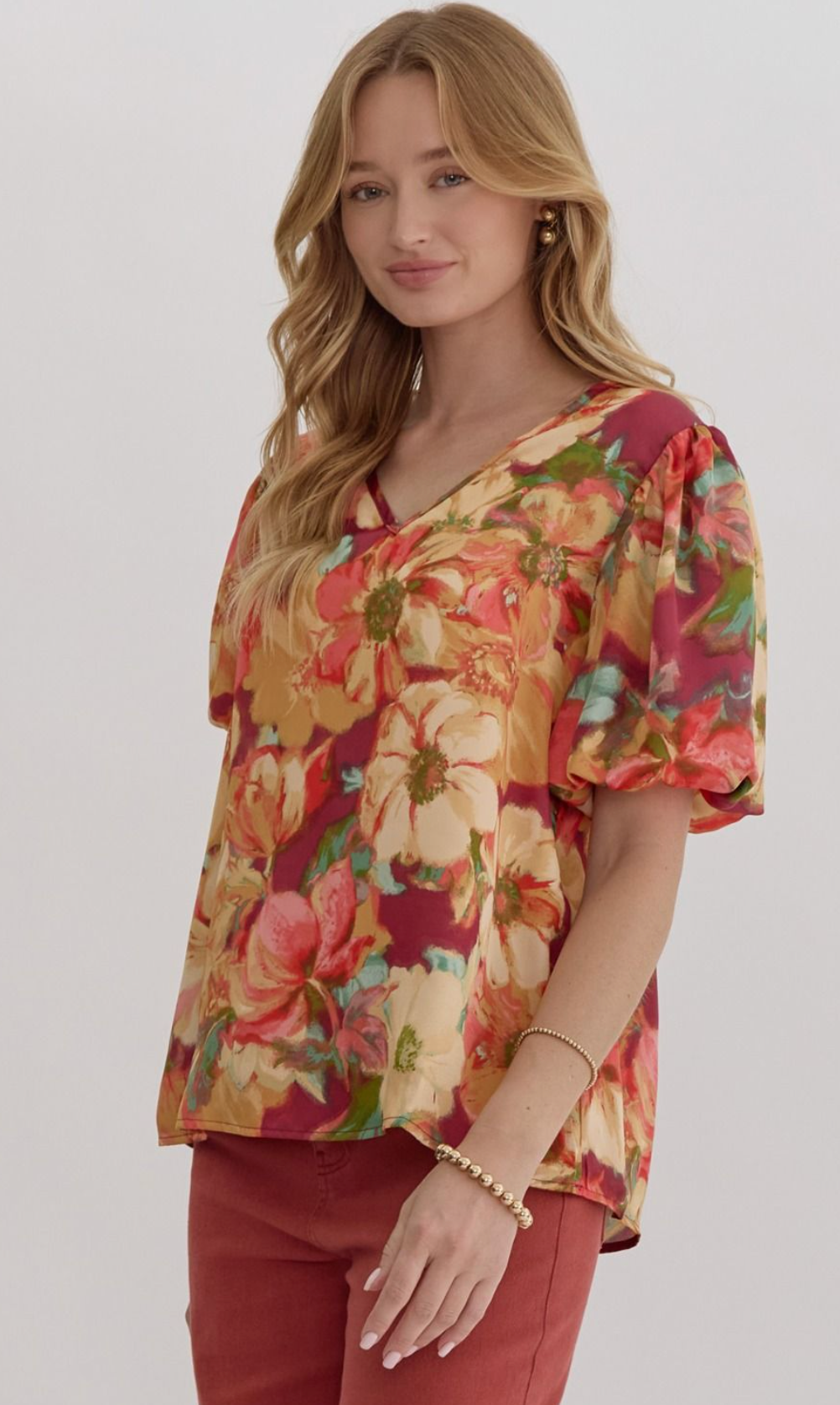 Fall Floral Print Top