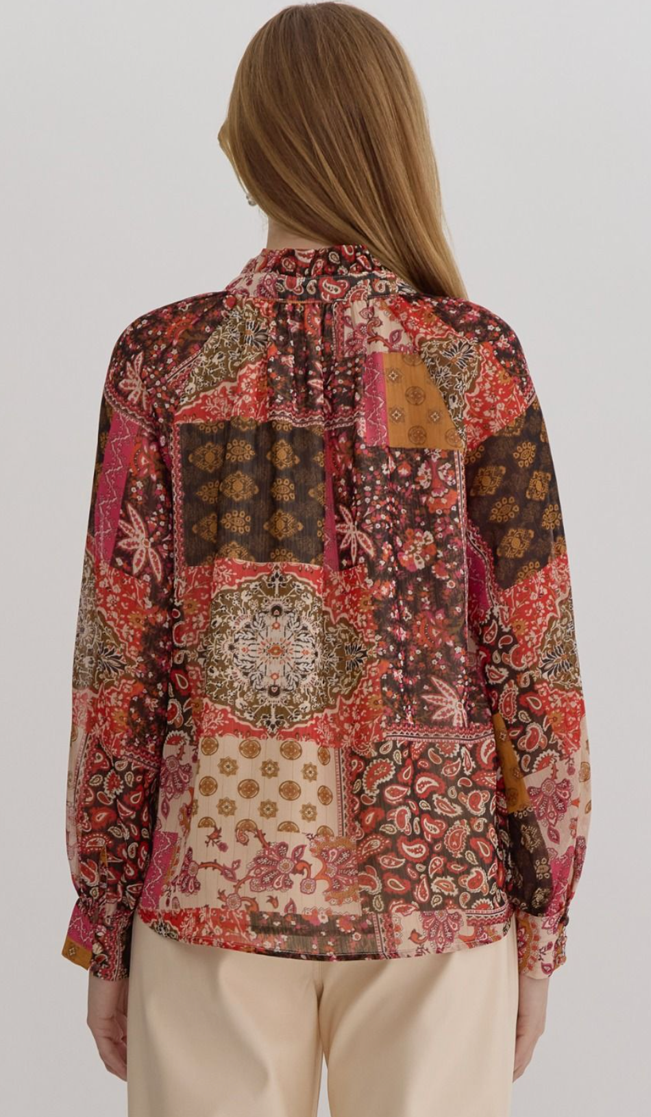 Paisley Fall Print Top