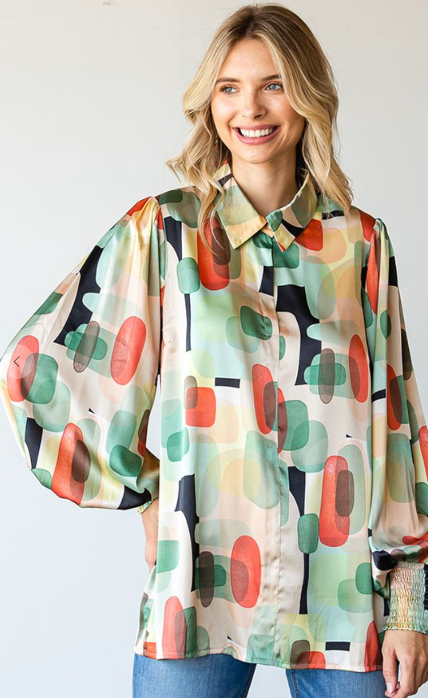 Vibrant Abstract Print Top