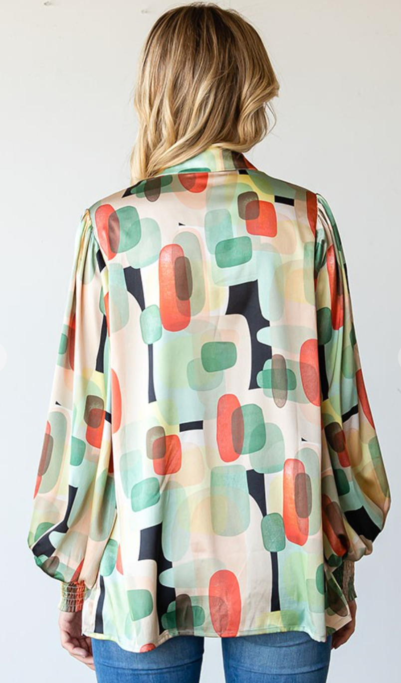 Vibrant Abstract Print Top