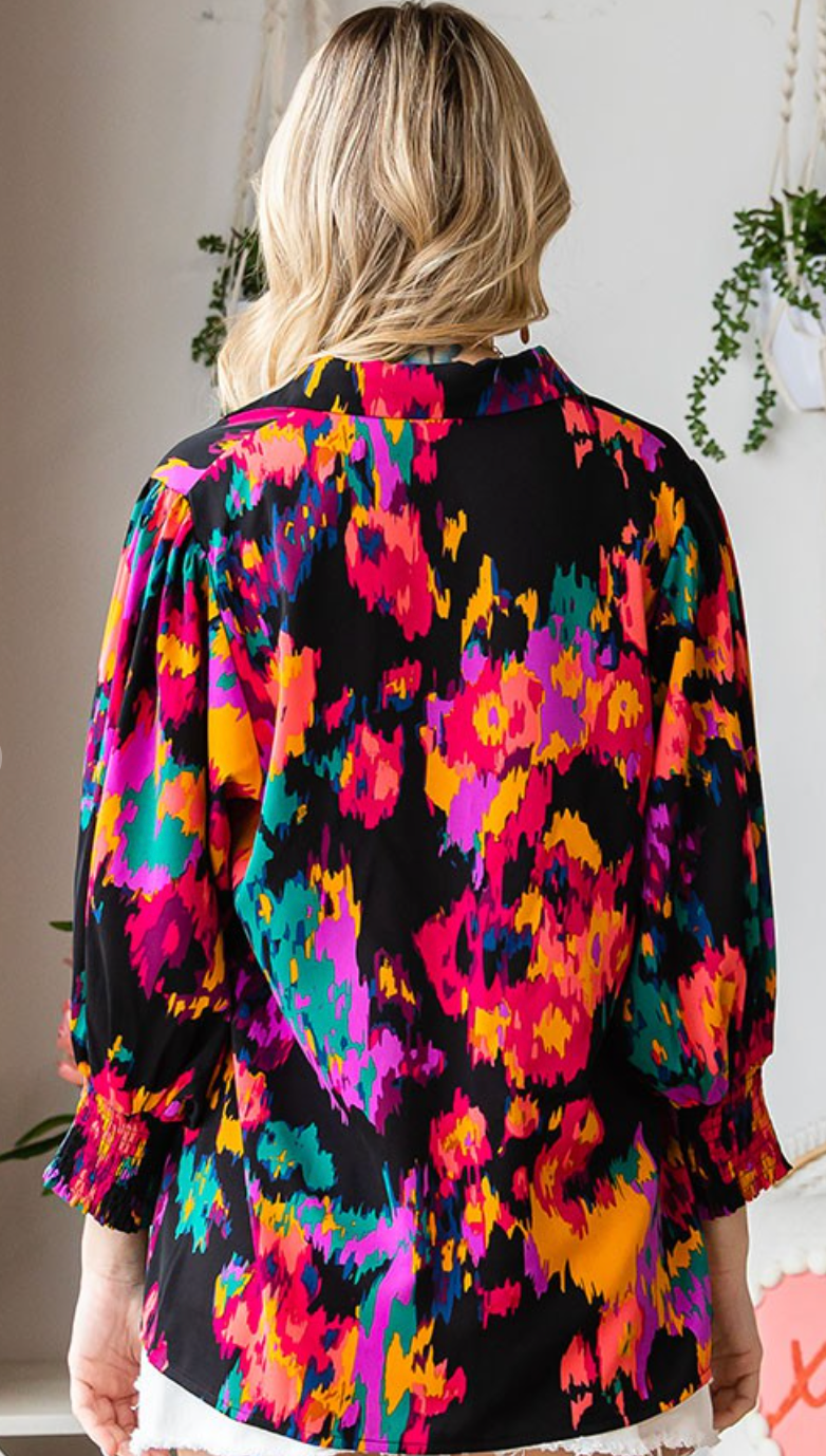 Vibrant Abstract Print Top