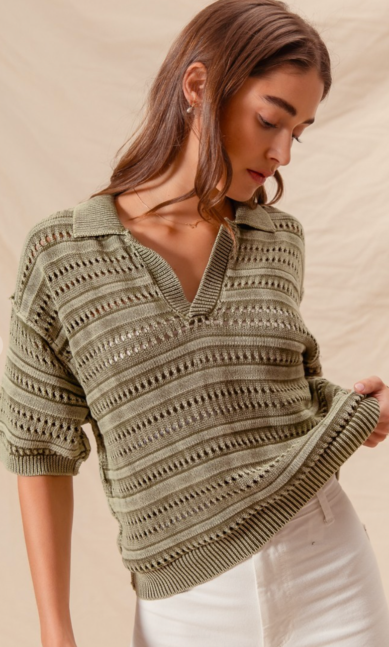 Rustic Washed Knit Sweater