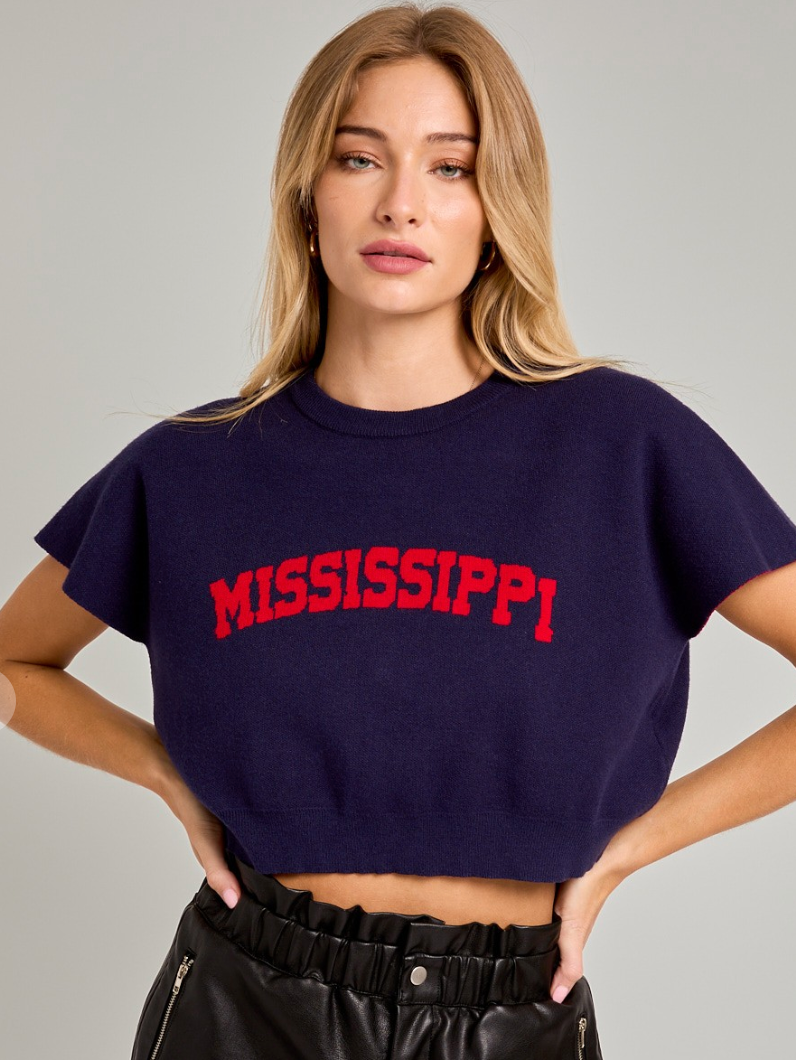 "Mississippi" Crop Sweater