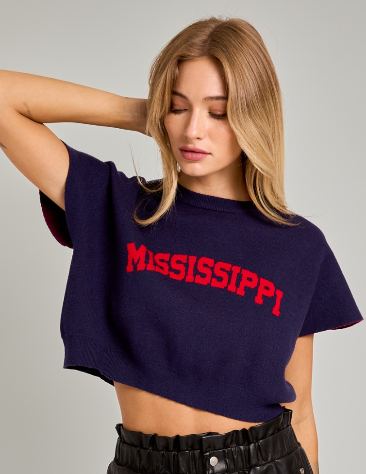 "Mississippi" Crop Sweater