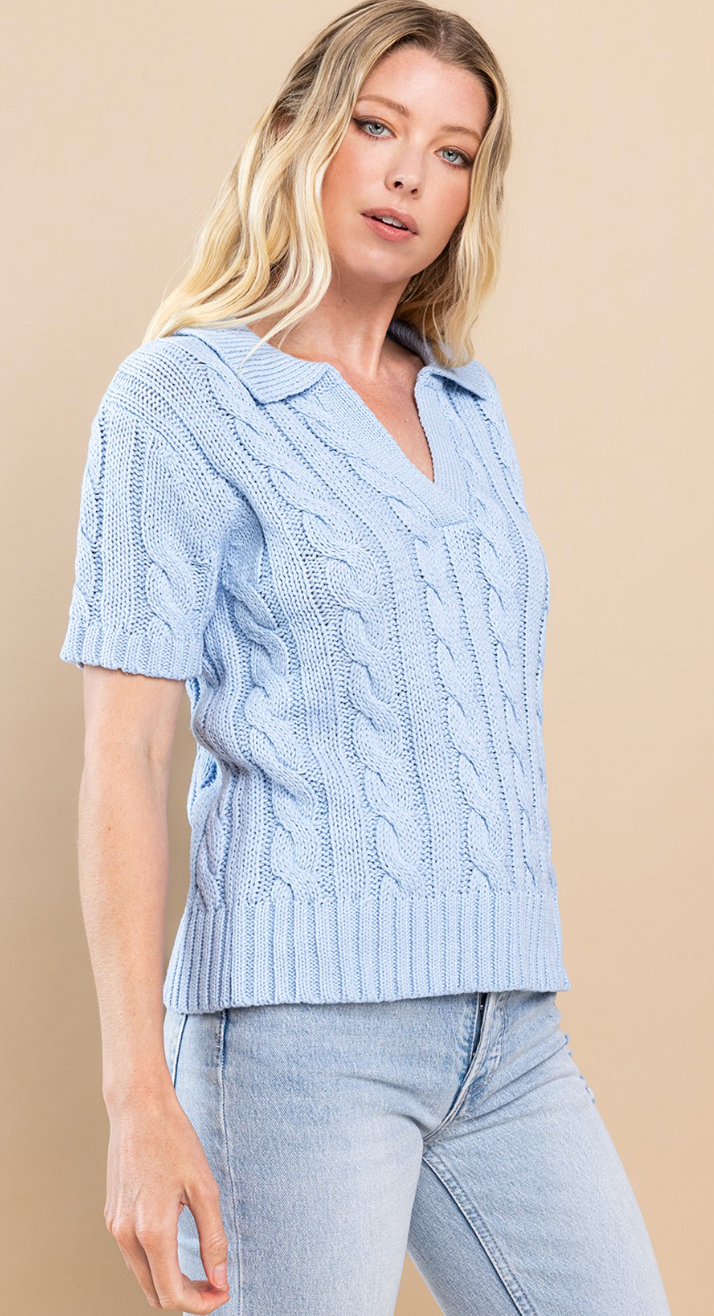 Game Day Cable Knit Top