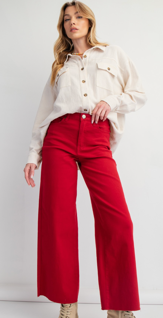 High Waisted Twill Pants