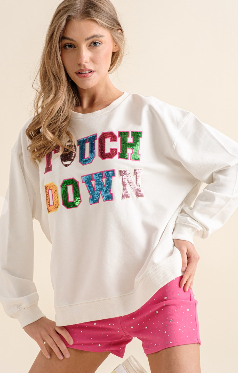 Bright Sequin Touch Down Sweatshirt