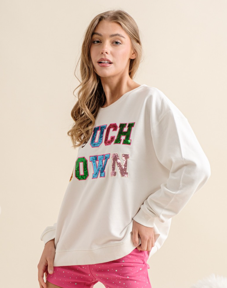 Bright Sequin Touch Down Sweatshirt