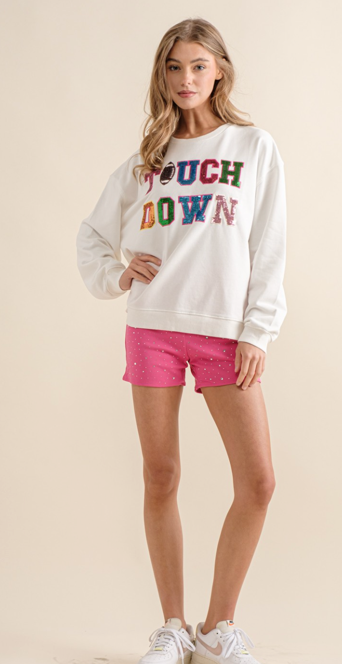 Bright Sequin Touch Down Sweatshirt