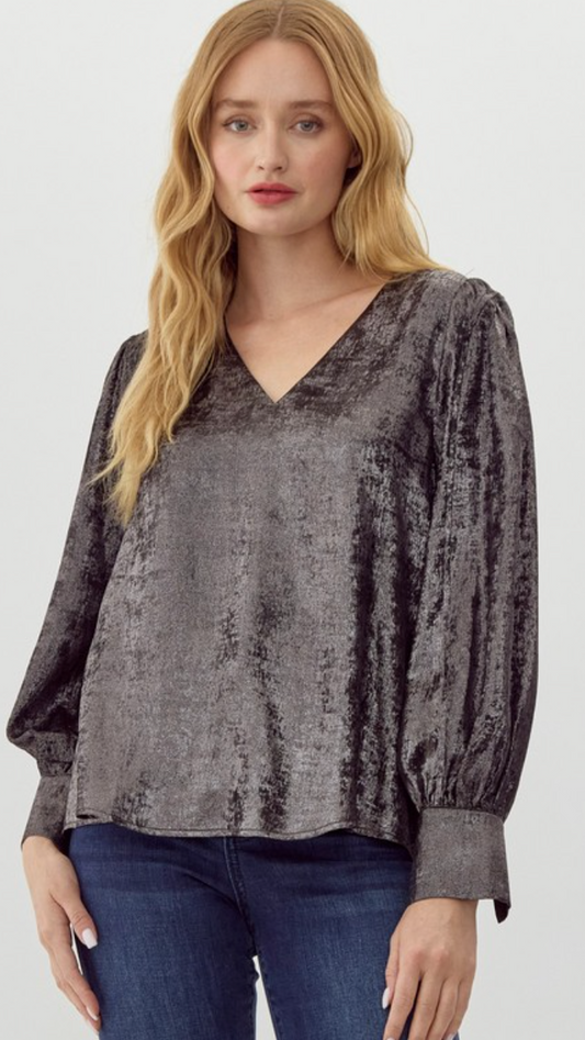 Softly Textured V-Neck Top