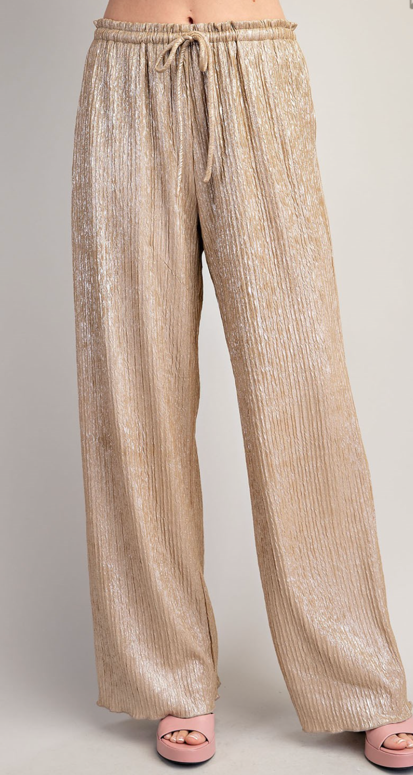 Gold Shimmering Metallic Pant Suit